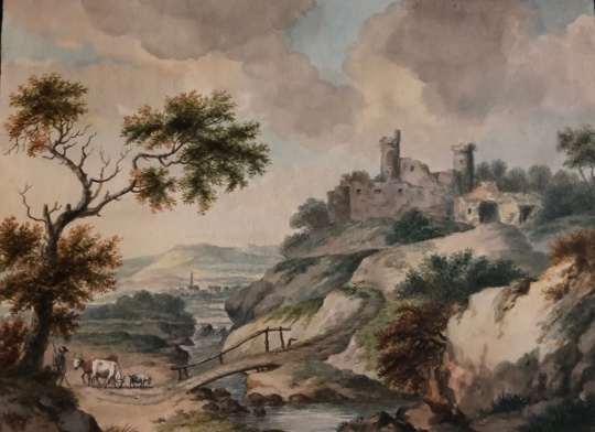 Aquarel van E. W. Lewe van Nijenstein, 1803