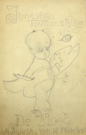 Alida Pott en George Martens, Design for poster exhibition De Ploeg, Collectie Stichting De Ploeg